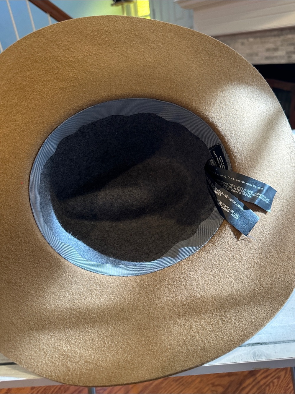 Zara Two-Tone Wide Brim Wool Hat in Brown and Gray • NEW! - Picture 4 of 8